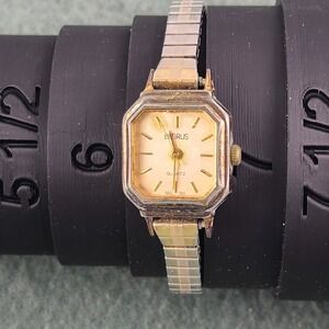 vintage benrus ladies octagonal watch Gold Tone Needs Battery Japan Quartz